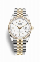 Copie Montre Rolex Datejust 36 Jaune Rolesor Oystersteel or jaune 18 ct 126283RBR cadran blanc m126283rbr-0005