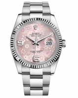 Réplique Rolex Datejust en acier de 36mm floral rose Dial bracelet Oyster 116234 PFAO