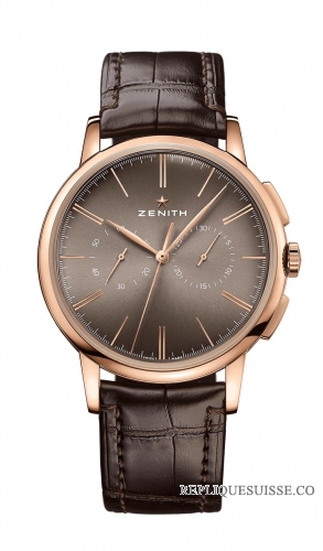 Zenith Elite Chronographe Bracelet en alligator brun classique 18.2270.4069 / 18.C498 Montres Copie