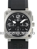 Bell & Ross BR01-94 acier noir Chronographe Hommes Montre Réplique