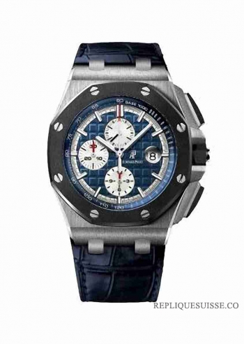 Audemars Piguet Royal Oak Offshore alligator bleu d\'hommes de cuir Montre Réplique