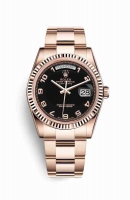 Copie Montre Rolex Day-Date 36 Or Everose 18 ct 118235 Cadran Noir m118235f-0060