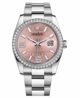 Réplique Rolex Datejust 36mm cadran d'onde en acier inoxydable rose 116244 PWDAO