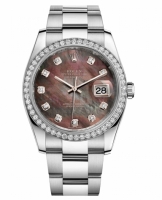 Réplique Rolex Datejust 36mm cadran MOP en acier inoxydable noir 116244 DKMDO