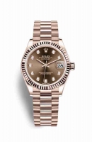 Copie Montre Rolex Datejust 31 18 ct Everose or 278275 Ensemble de chocolat diamants Cadran m278275-0010