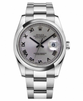 Réplique Rolex Datejust en acier de 36mm d?me lunette Dial Rhodium 116200 RRO