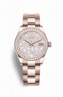 Copie Montre Rolex Datejust 31 18 carats Everose or 278285RBR Pave de nacre papillon Cadran m278285rbr-0009