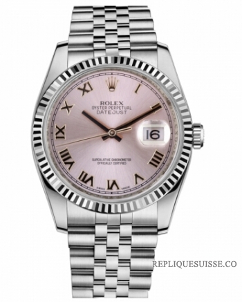 Réplique Rolex Datejust en acier de 36mm cadran rose Bracelet Jubile 116234 PRJ