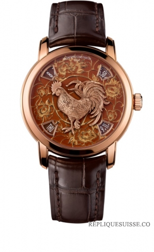 Copie Montre Vacheron Constantin Metiers dArt La legende du zodiaque chinois Annee du coq Reference 86073/000R-B153