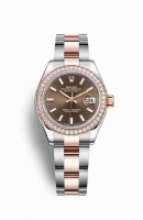 Copie Montre Rolex Datejust 28 Everose Roles ou Oystersteel 18 ct Everose or RBR cadran chocolat m279381rbr-0018