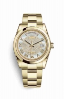 Copie Montre Rolex Day-Date 36 Or jaune 18 ct 118208 Diamant nacre blanche pavee Cadran m118208-0347