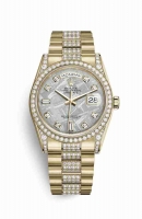 Copie Montre Rolex Day-Date 36 Or jaune 18 ct jeu de cosses 118388 Or 8 carats Set meteoritique Cadran m118388-0058