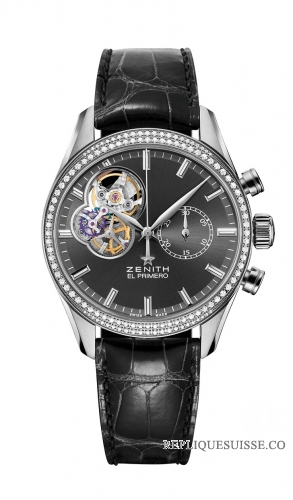 Zenith El Primero Chronomaster Open Dames Diamant en or rose 16.2150.4062 / 91.C760 Montres Copie