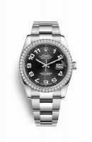 Copie Montre Rolex Datejust 36 Blanc Role ou Oystersteel 18 carats en or blanc 116244 Black Cadran m116244-0042