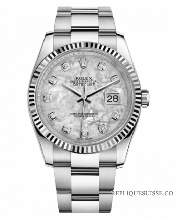 Réplique Rolex Datejust en acier de 36mm cadran en nacre bracelet Oyster 116234 MDO