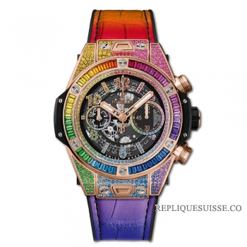 Réplique Hublot Big Bang Unico Rainbow King Gold