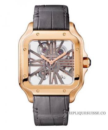 Cartier Santos de Cartier squelette en or rose WHSA0018