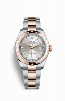 Copie Montre Rolex Datejust 31 Everose Roles ou Oystersteel 18 carats Everose or 178341 Cadran argent m178341-0058