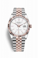 Copie Montre Rolex Datejust 36 Everose Roles ou Oystersteel 18 ct Everose or 126231 cadran blanc m126231-0017