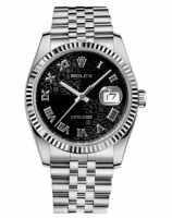 Réplique Rolex Datejust 36mm acier cadran noir Jubile Jubile Bracelet 116234 BKJRJ