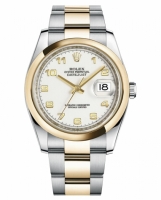 Réplique Rolex Datejust en acier et or 36mm en or jaune Cadran Blanc 116203 WAO