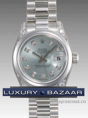 Rolex Rolex Datejust (PlatinumTeal-Diamants/Platinum) 179296G Montre Réplique