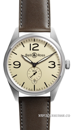 Bell & Ross BRV 123 Original Beige VinTAGe des hommes Montre Réplique