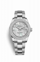 Copie Montre Rolex Datejust 31 Blanc Role ou Oystersteel Or blanc 18 carats 178384 Blanc nacre Cadran m178384-0022