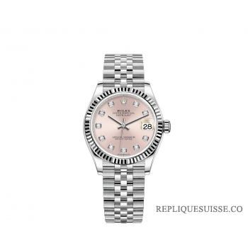 Rolex Datejust 31 Blanc Rolesor cadran rose bracelet Jubilee