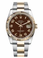 Réplique Rolex Datejust 36mm acier et or Brown Dial 116233 BRAO