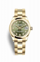 Copie Montre Rolex Datejust 31 or jaune 18 ct 278248 Diamants verts olive Cadran m278248-0017