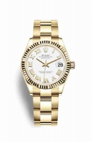 Copie Montre Rolex Datejust 31 Or jaune 18 ct 278278 Cadran Blanc m278278-0019