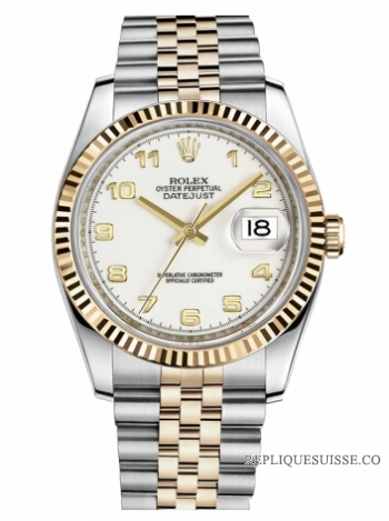 Réplique Rolex Datejust 36mm acier et Jaune or blanc Dial 116233 WAJ