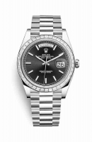 Copie Montre Rolex Day-Date 40 Platinum 228396TBR cadran noir m228396tbr-0024