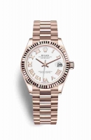 Copie Montre Rolex Datejust 31 18 ct Everose or 278275 cadran blanc m278275-0019