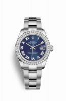 Copie Montre Rolex Datejust 31 Blanc Role ou Oystersteel Or blanc 18 carats 178384 Bleu Cadran m178384-0058