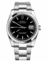 Réplique Rolex Datejust en acier de 36mm d?me lunette cadran noir 116200 BKSO