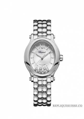 Réplique Chopard Happy Sport Ovale Acier Inoxydable Et Diamants