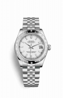 Copie Montre Rolex Datejust 31 Blanc Role ou Oystersteel Or blanc 18 carats 178344 Blanc Cadran m178344-0045