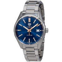 Copie Montre Tag Heuer Carrera Quartz 39 mm bleu Cadran Mesdames WAR1112.BA0601