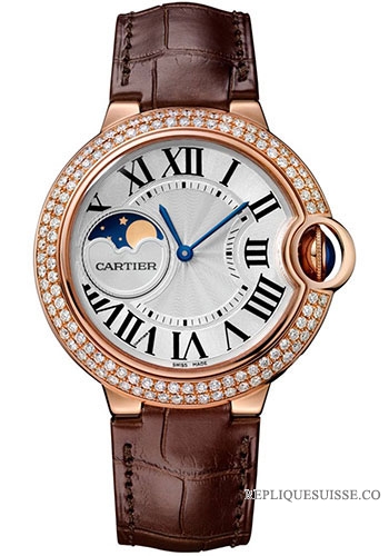 Cartier Ballon Bleu Phase de lune 37mm Or Rose WJBB0027 Montres Copie