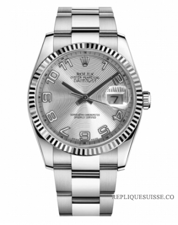 Réplique Rolex Datejust en acier de 36mm Argent Concentric Dial bracelet 116234 SCAO