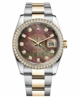 Réplique Rolex Datejust en acier et or jaune Dark Gold cadran de MoP 116243 DKMDO