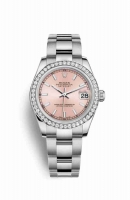 Copie Montre Rolex Datejust 31 Blanc Role ou Oystersteel Or blanc 18 carats 178384 Rose Cadran m178384-0059