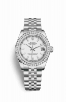 Copie Montre Rolex Datejust 31 Blanc Roles ou Oystersteel Or blanc 18 carats 178384 Blanc Cadran m178384-0030