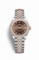 Copie Montre Rolex Datejust 28 Everose Roles ou Oystersteel 18 ct Everose or RBR cadran chocolat m279381rbr-0009