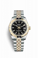 Copie Montre Rolex Datejust 31 Jaune Rolesor Oystersteel or jaune 18 ct 178343 cadran noir m178343-0031