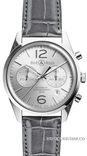 Bell & Ross BRV 126 Officer argent VinTAGe des hommes Montre Réplique