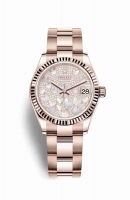 Copie Montre Rolex Datejust 31 Or 18 carats Everose 278275 Nacre pavee papillon Cadran m278275-0020