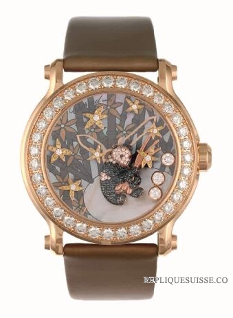 Copie Montre Chopard Superbe Ladys Joyeux Sport Diamant Et Gem-set Panda 137707-5003